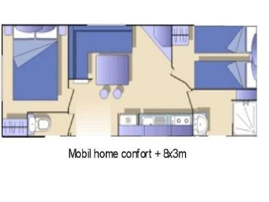 MOBIL HOME Comfort met airconditioning - 2 kamers - 24m² / Palmbomen en olijfbomen