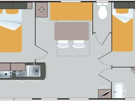 Stacaravan 2 slaapkamers Riviera