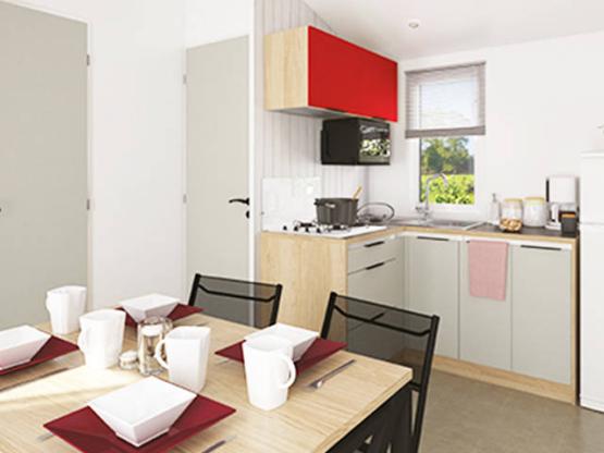 Stacaravan Confort - 2 slaapkamers - overdekt terras