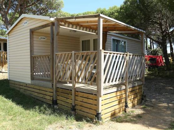 Stacaravan Méditerranée 32m² - 2 slaapkamers + airconditioning + TV + overdekt terras