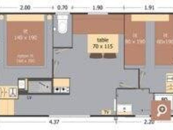 Stacaravan "Tournesol" 2 slaapkamers