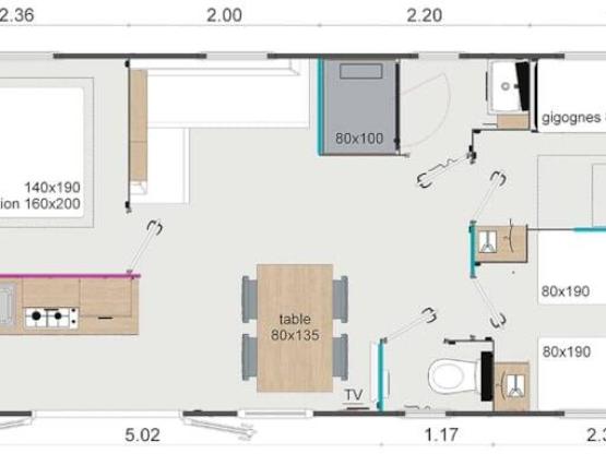 Mobile-home SAINT-JULIEN 3 bedrooms SUN - SUN