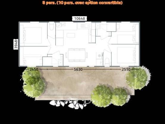 Stacaravan Toscane (4 slaapkamers)