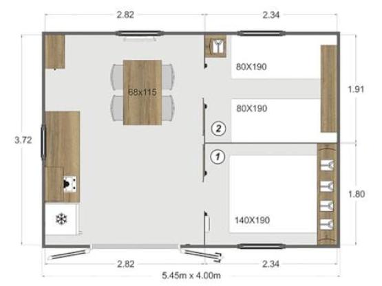 Cabine (zonder toiletten) TITHOME