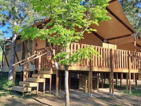 Tente Wood Prestige Plus 5 personen 2 slaapkamers 1Badkamer 38m²