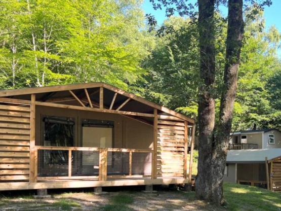 NIEUW : Cotton Flower Canvas Lodge Comfort 28 m² (2 slaapkamers) + TV + overdekt terras 16 m²