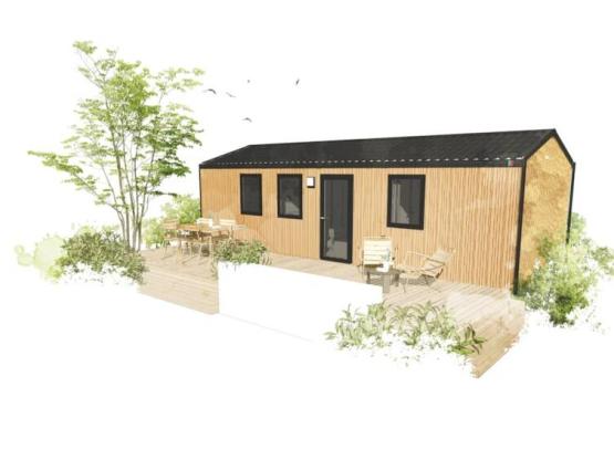 PREMIUM MOBILHOME VOOR 4/6 PERSONEN | 33 M² | 2 BADKAMERS OVERDEKT HOUTEN TERRAS