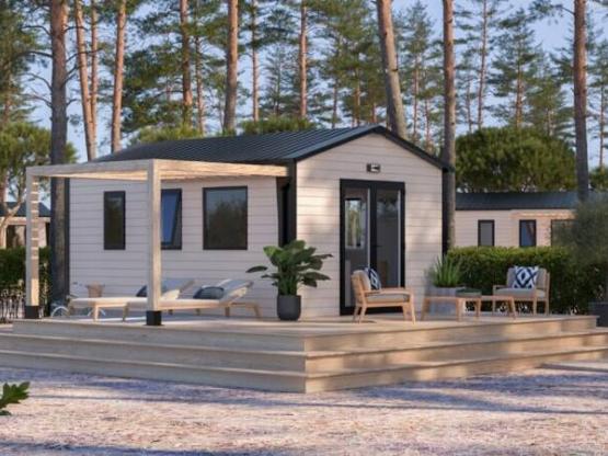 Mobil-home PREMIUM 2p (20m²) , 1 chbre, climatisation, TV, Terrasse, lit queen size