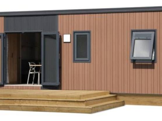 nouveauté 2026 mobil home luxe l'écrin 36.80 m2 vert 3 chambres, 2 sdb, climatisé