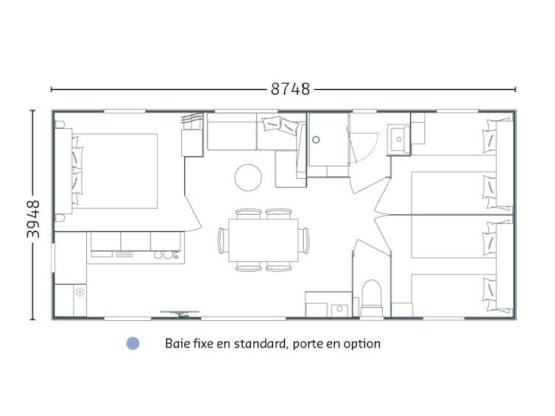 Mobil-home BAHIA 3 chambres 35 m² climatisé