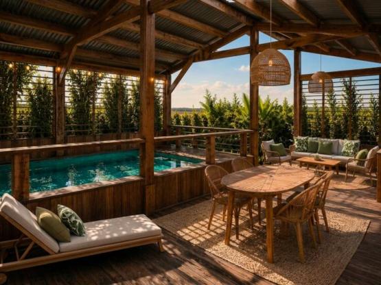 Stacaravan Lagoon 2 slaapkamers | PREMIUM+ - 31 m² - Minibad - Airconditioning - Overdekt terras van 70 m² - pakket Travel