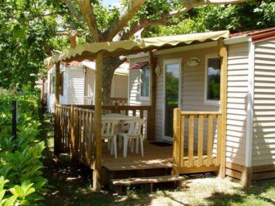 Stacaravan OHARA 1 (slaap)kamer - overdekt terras (2 volwassenen + 1 kind - 10 jaar oud) +Wifi