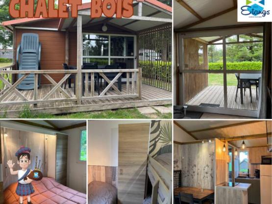 Hytte 26m² 2 slaapkamers + overdekt terras