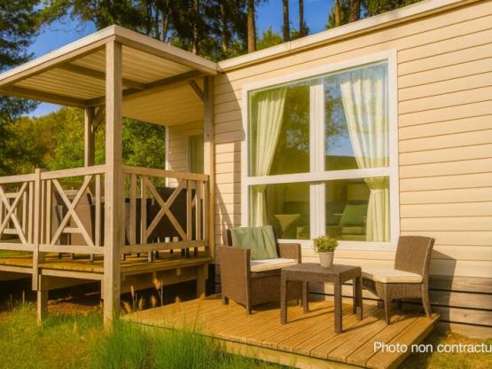 Stacaravan Confort 25m² + Overdekt Terras (2 kamers)