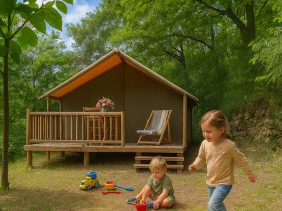 Tent JUNGLE van 20 m² (2 slaapkamers)