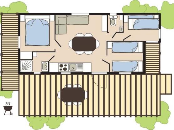 Cabane Pêcheur 3 slaapkamers PREMIUM airconditioning