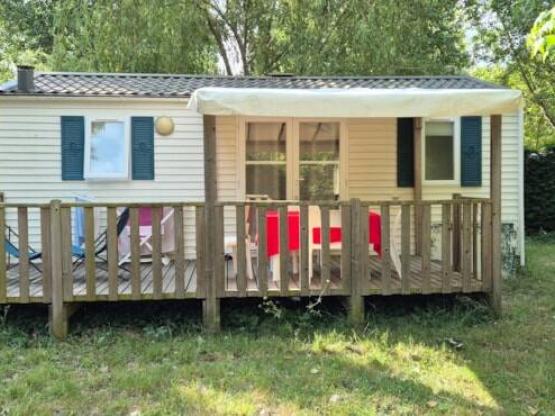 Stacaravan Rapidhome Lodge 2 kamers 29m² + overdekt terras, 2 kamers, salon/keuken, badkamer + WC, TV inbegrepen