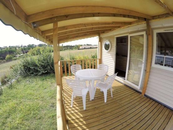 Stacaravan 1 kamer (18m²) + terras + Clim + TV