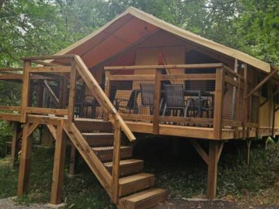 Tent Cotton Lodge Natuur 25m² / 2 slaapkamers - overdekt terras (zonder privé sanitair)