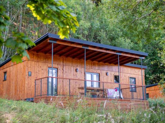 Lodge 39m² Premium (3 slaapkamers) overdekt terras + TV + Vaatwasmachine