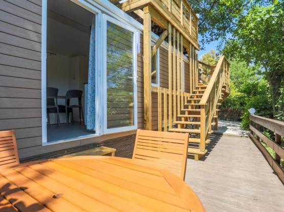 Mobil home Confort + 23m² (2 slaapkamers) - airconditioning + terras uitzicht op de wijngaarden