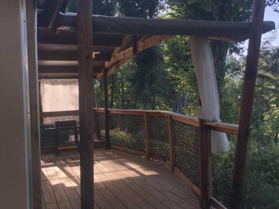 Tente SAFARI COTTON Confort 32m² (2 slaapkamers) + overdekt terras