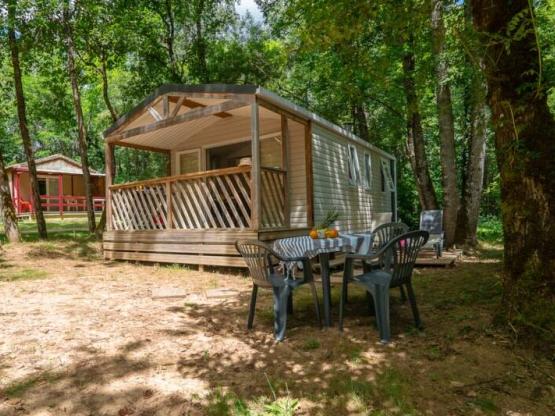 Stacaravan PREMIUM 4pers 2 slaapkamers - airconditioning, lakens, handdoeken,overdekt terras